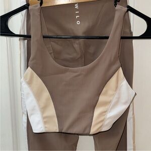 WILO Women's Brown and Cream Leggings